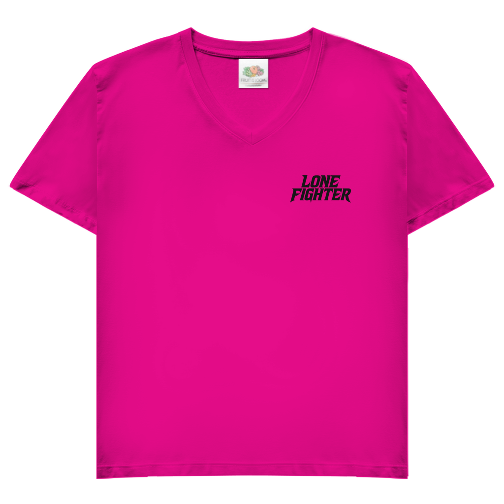 Damen Basic V-Neck T-Shirt Defy the System