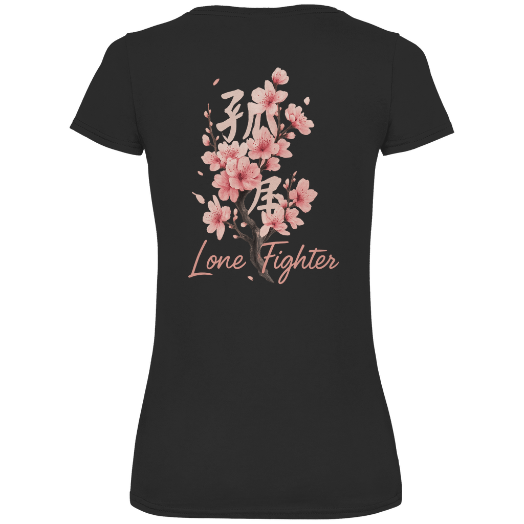 Damen Premium Bio V-Neck T-Shirt Cherry Blossom