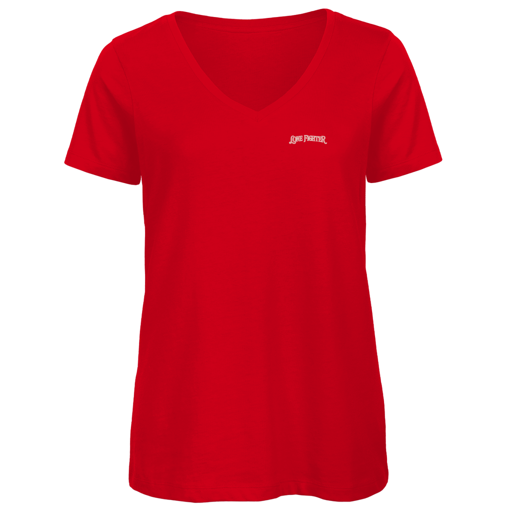 Damen Premium Bio V-Neck T-Shirt Cherry Blossom