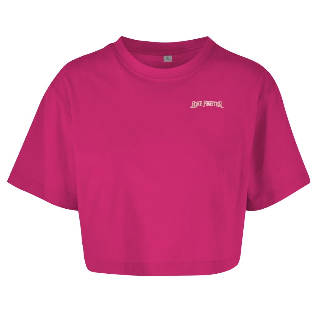Damen Oversize Crop Top Cherry Blossom