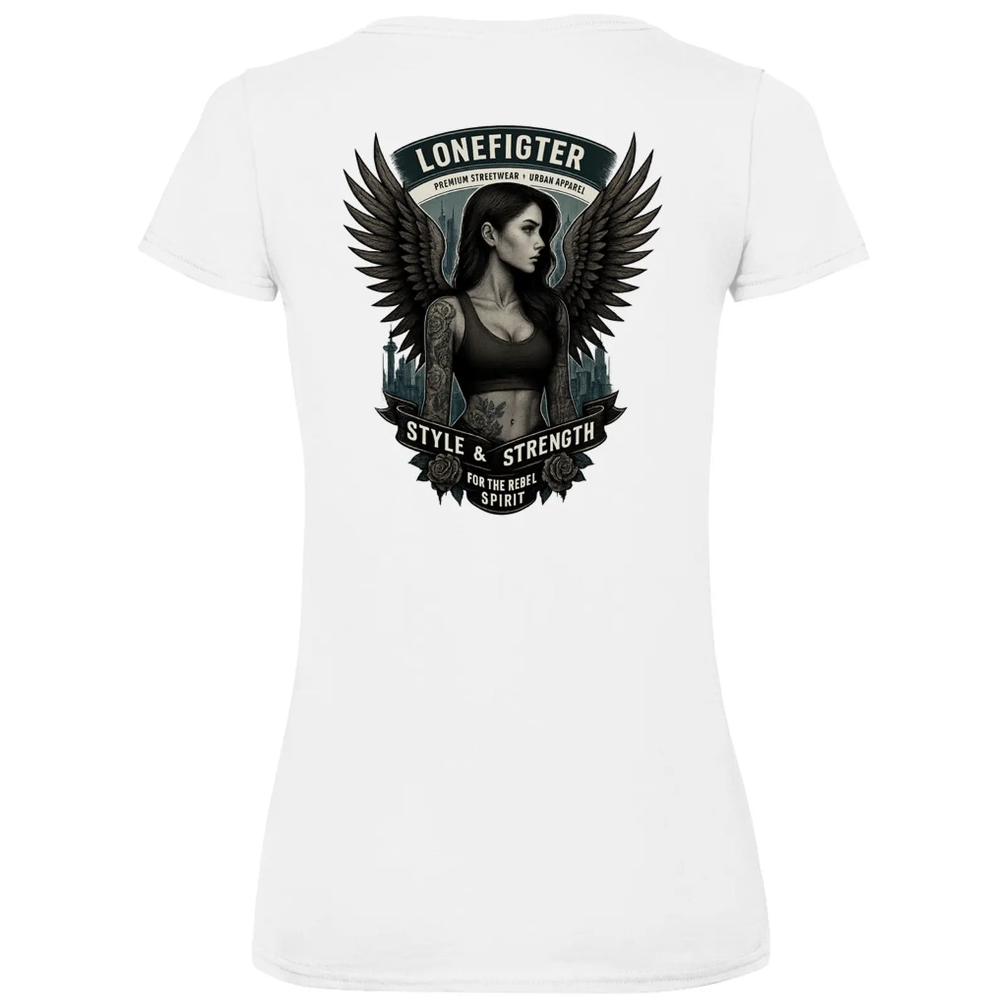 Damen Basic V-Neck T-Shirt Warrior Soul