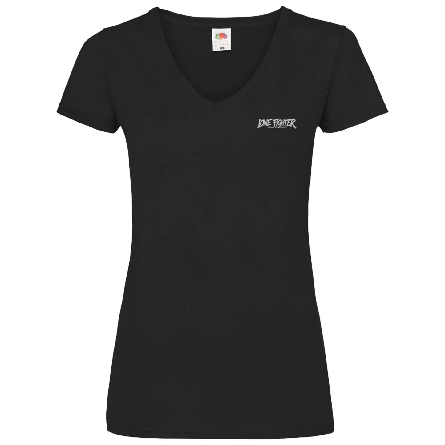 Damen Basic V-Neck T-Shirt Spray Alone, Fight Alone