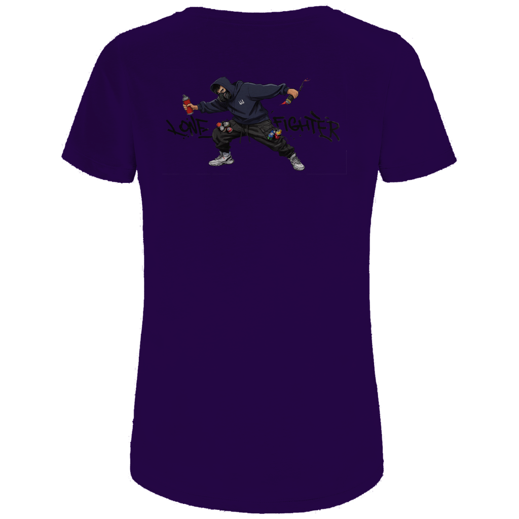 Damen Premium Bio T-Shirt Spray Alone, Fight Alone