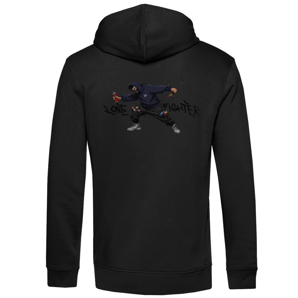 Herren Premium Bio Hoodie Spray Alone, Fight Alone