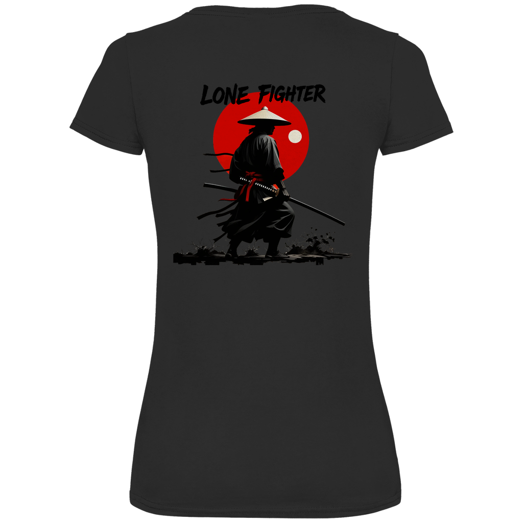 Damen Premium Bio V-Neck T-Shirt Shadow of Bushido