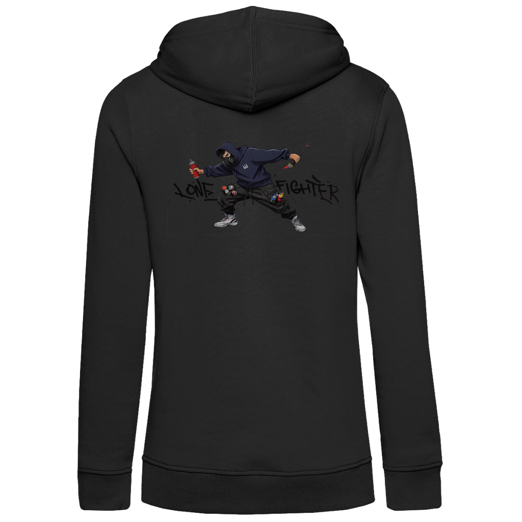 Damen Premium Bio Hoodie Spray Alone, Fight Alone