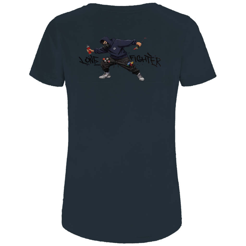 Damen Premium Bio T-Shirt Spray Alone, Fight Alone