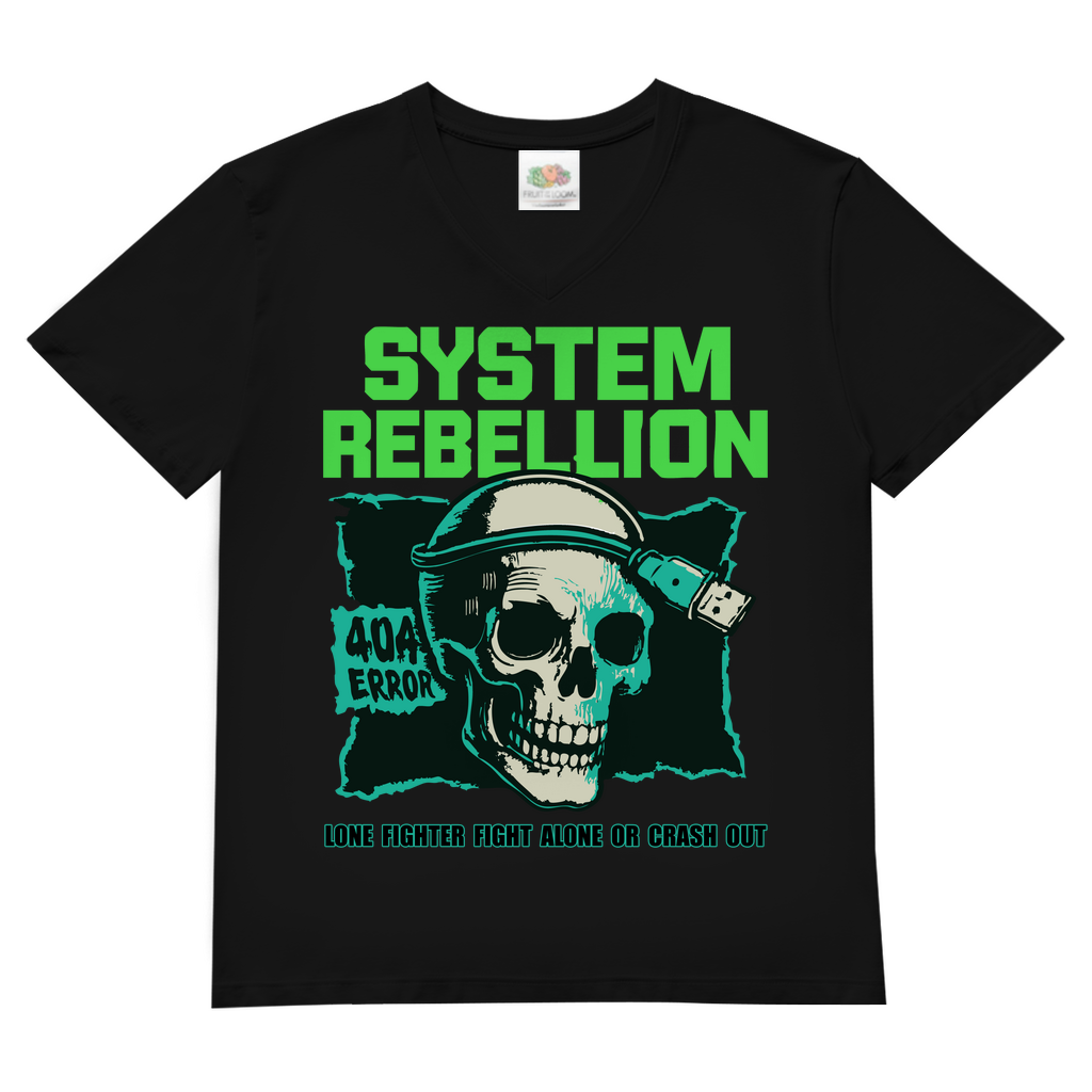 System Rebellion Herren Basic V-Neck T-Shirt