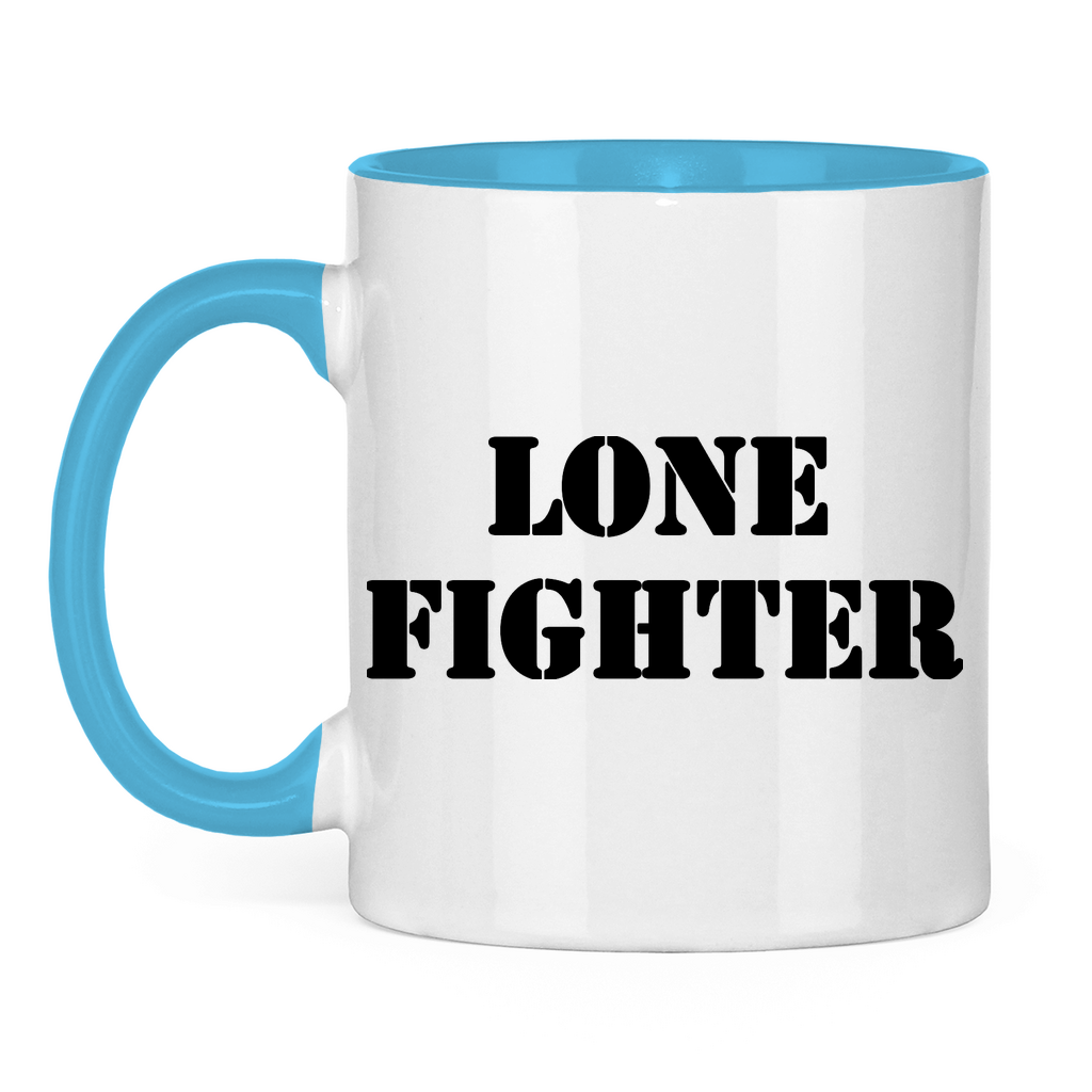 Tasse zweifarbig Lone Fighter Schriftzug