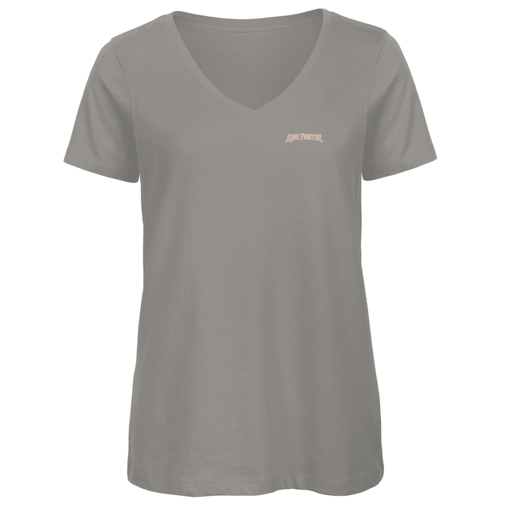 Damen Premium Bio V-Neck T-Shirt Cherry Blossom