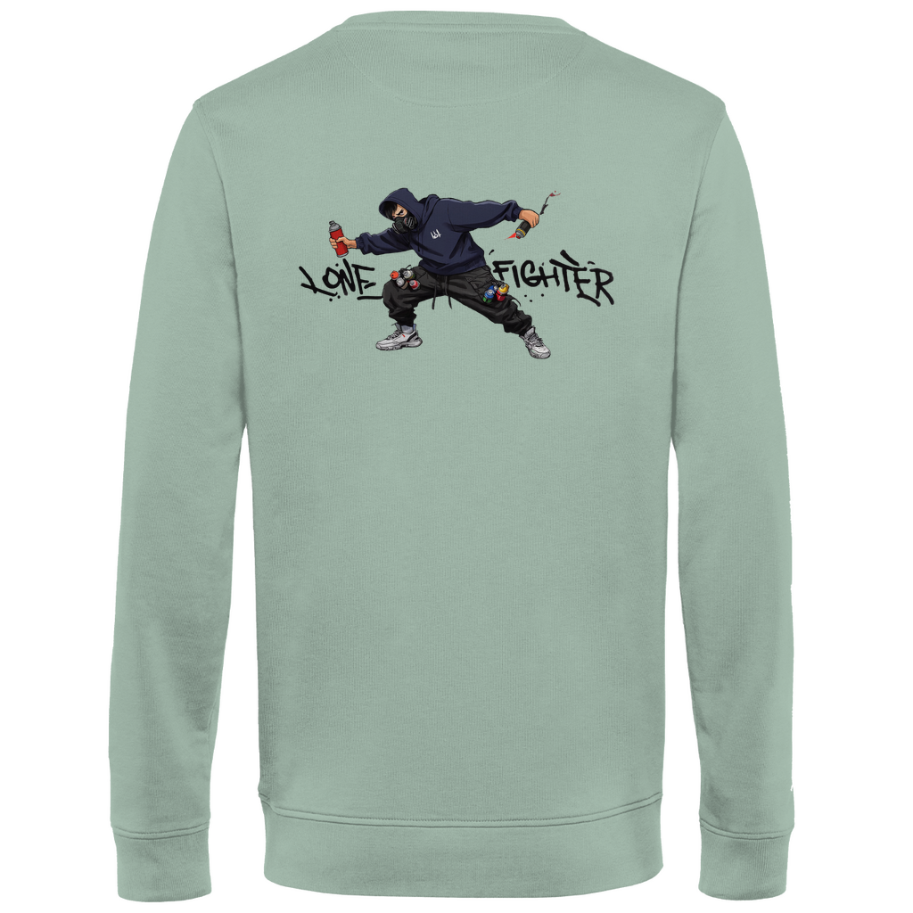 Herren Premium Bio Sweatshirt Spray Alone, Fight Alone