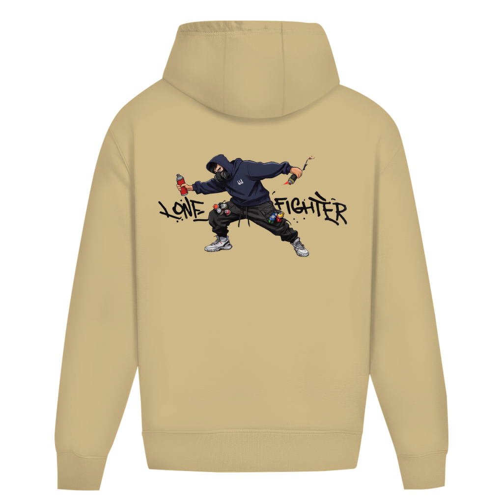 Oversize Hoodie Ohne Kordel Spray Alone, Fight Alone