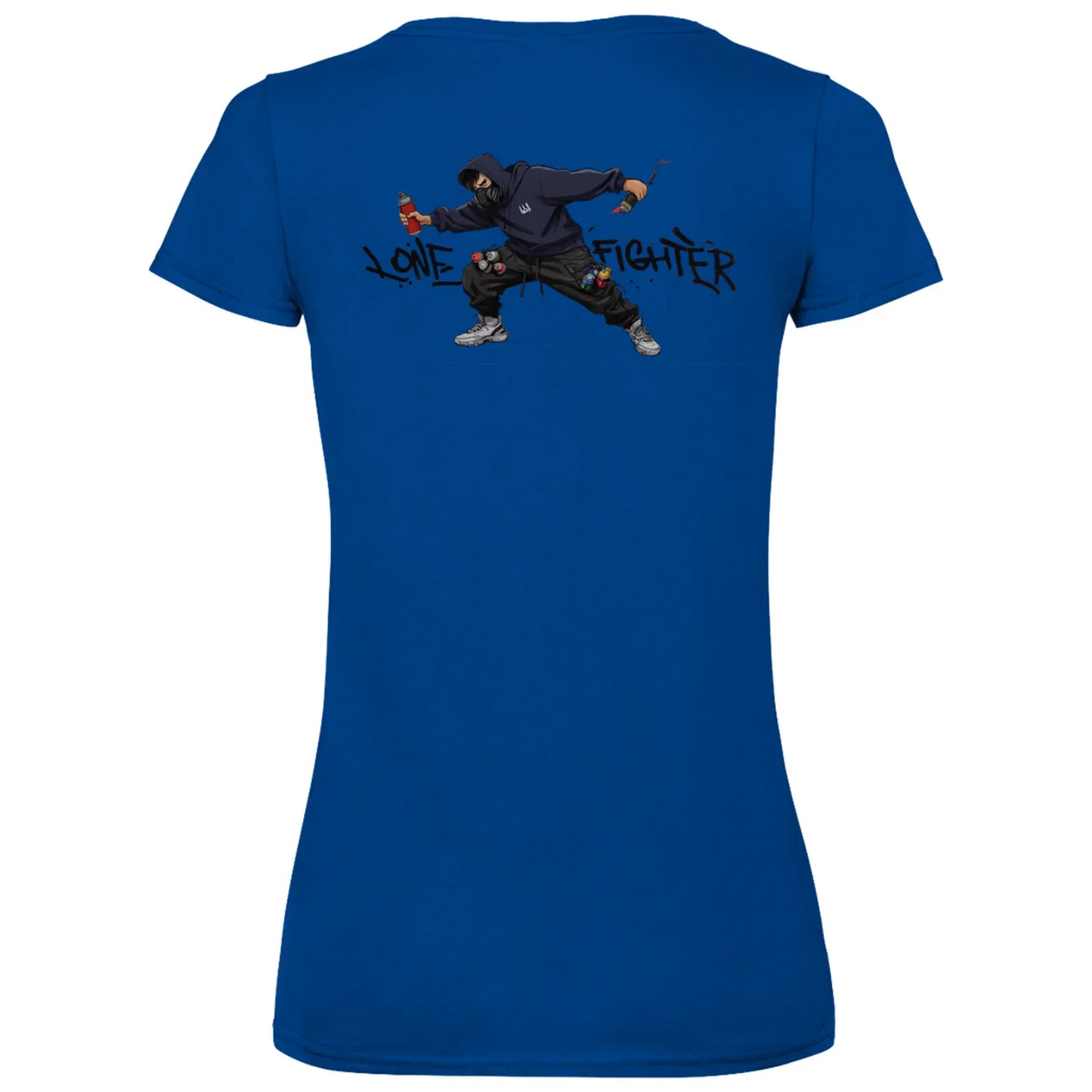 Damen Basic V-Neck T-Shirt Spray Alone, Fight Alone