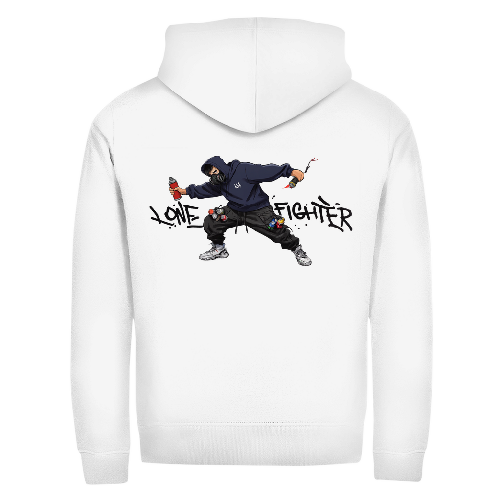 Herren Zipper Hoodie Spray Alone, Fight Alone
