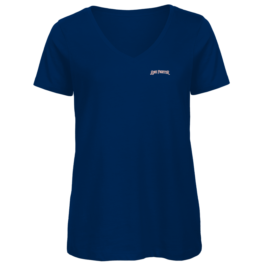 Damen Premium Bio V-Neck T-Shirt Cherry Blossom