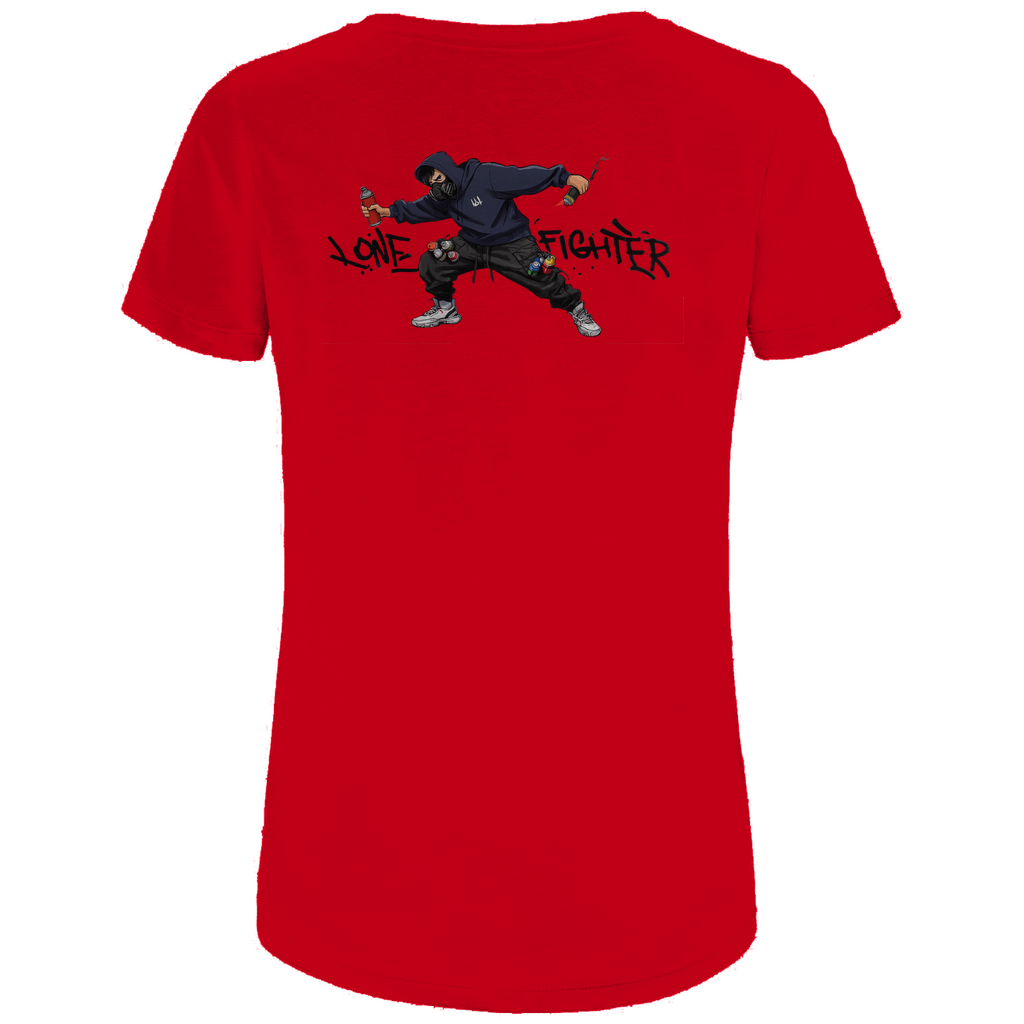 Damen Premium Bio T-Shirt Spray Alone, Fight Alone