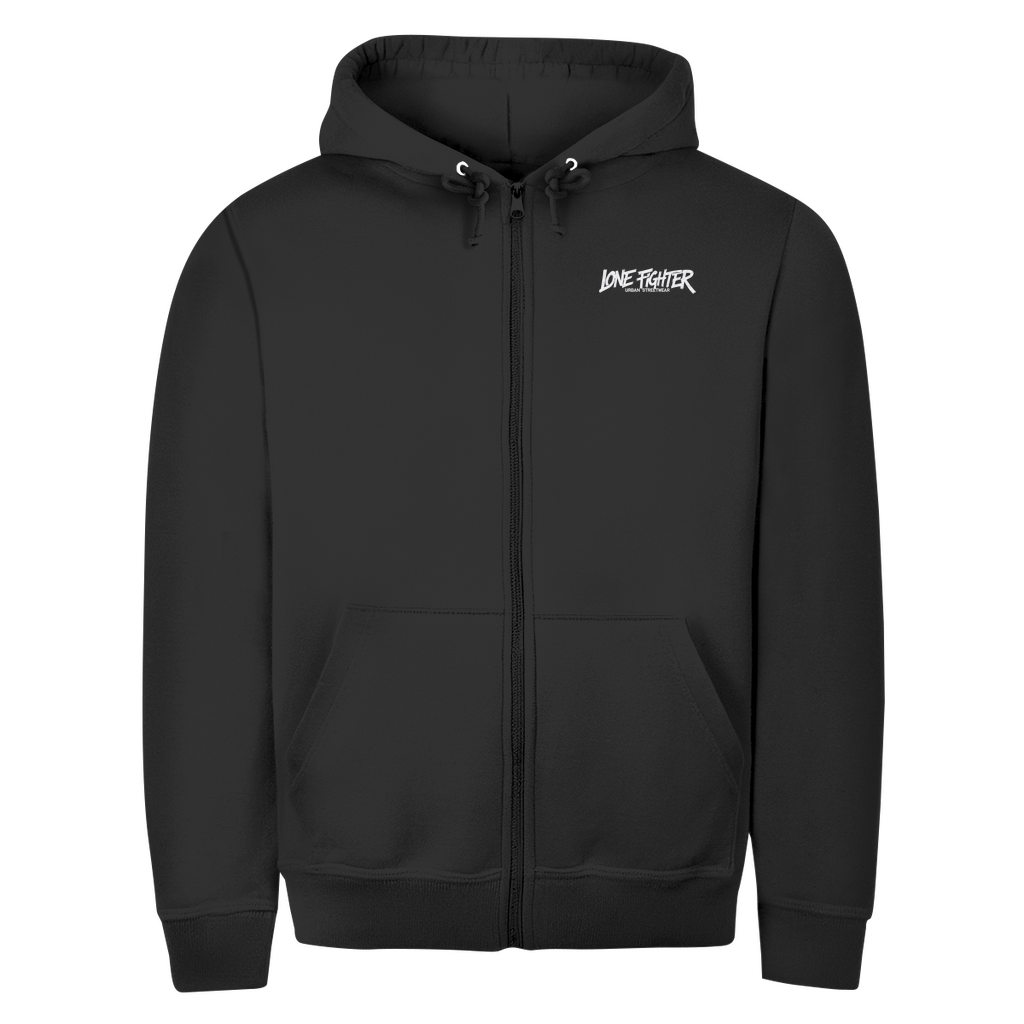 Herren Zipper Hoodie Spray Alone, Fight Alone
