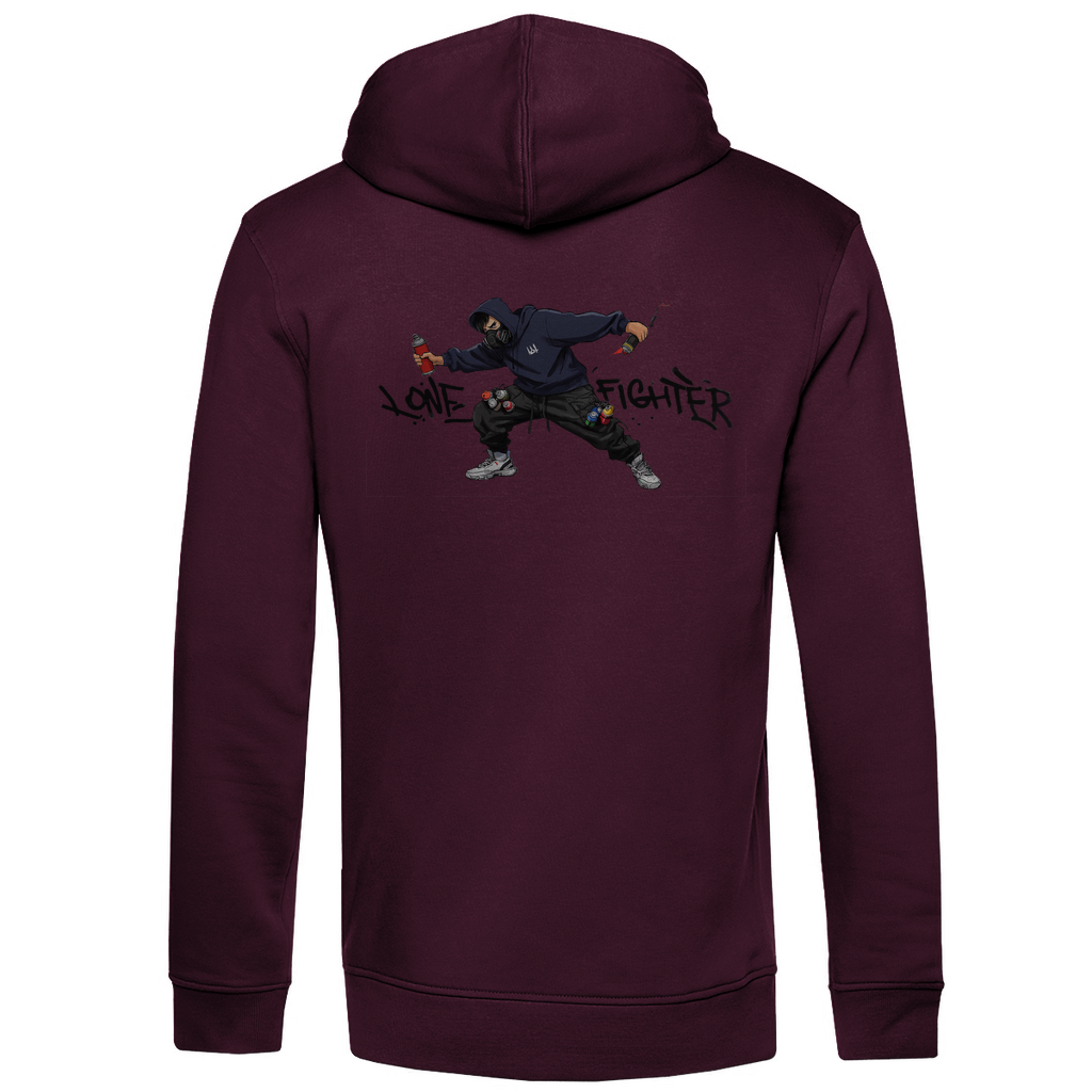 Herren Premium Bio Hoodie Spray Alone, Fight Alone