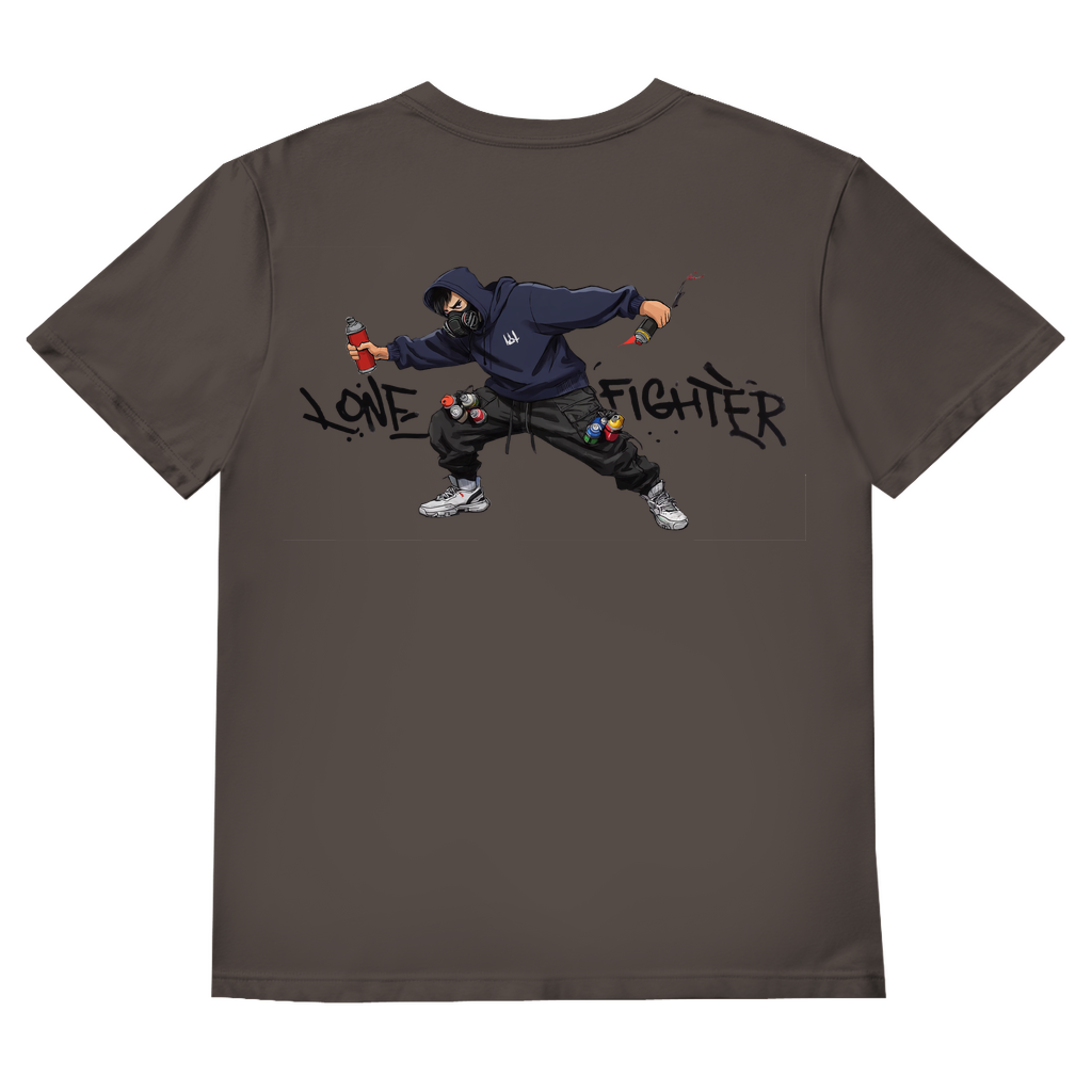 Herren Basic V-Neck T-Shirt Spray Alone, Fight Alone