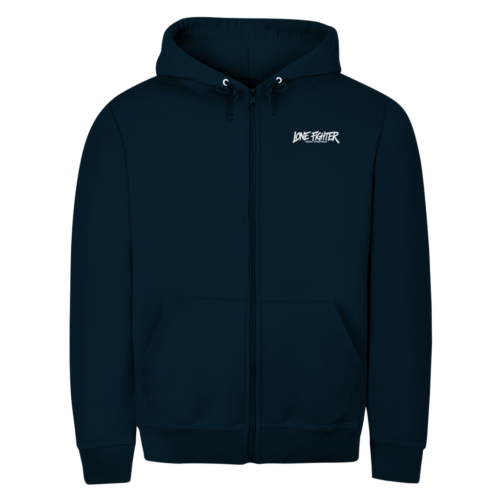 Herren Zipper Hoodie Spray Alone, Fight Alone