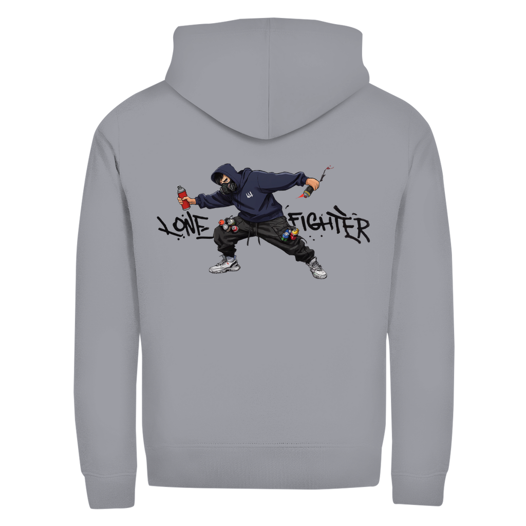 Herren Zipper Hoodie Spray Alone, Fight Alone