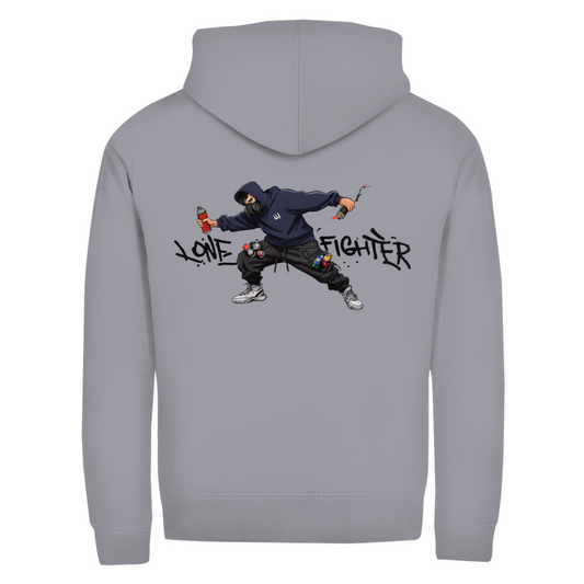 Herren Zipper Hoodie Spray Alone, Fight Alone