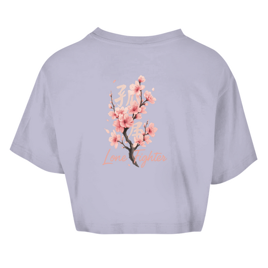 Damen Oversize Crop Top Cherry Blossom