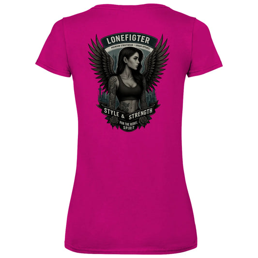 Damen Basic V-Neck T-Shirt Warrior Soul