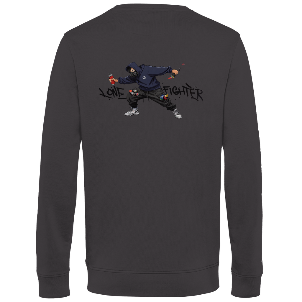 Herren Premium Bio Sweatshirt Spray Alone, Fight Alone