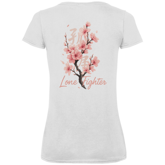 Damen Premium Bio V-Neck T-Shirt Cherry Blossom