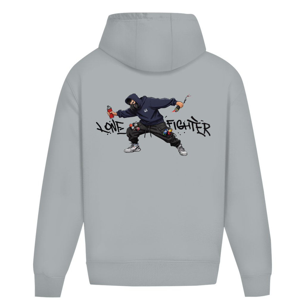 Oversize Hoodie Ohne Kordel Spray Alone, Fight Alone