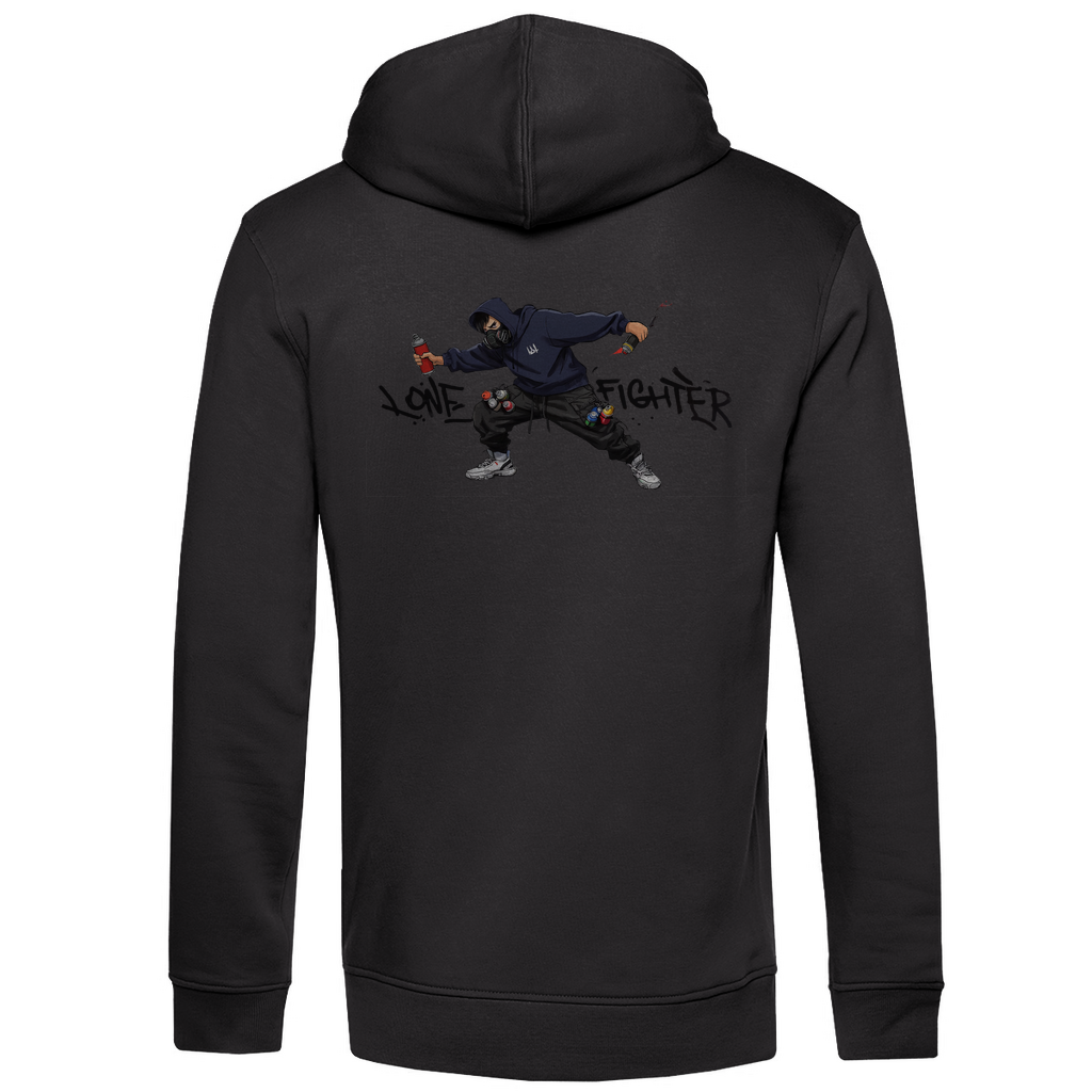 Herren Premium Bio Hoodie Spray Alone, Fight Alone