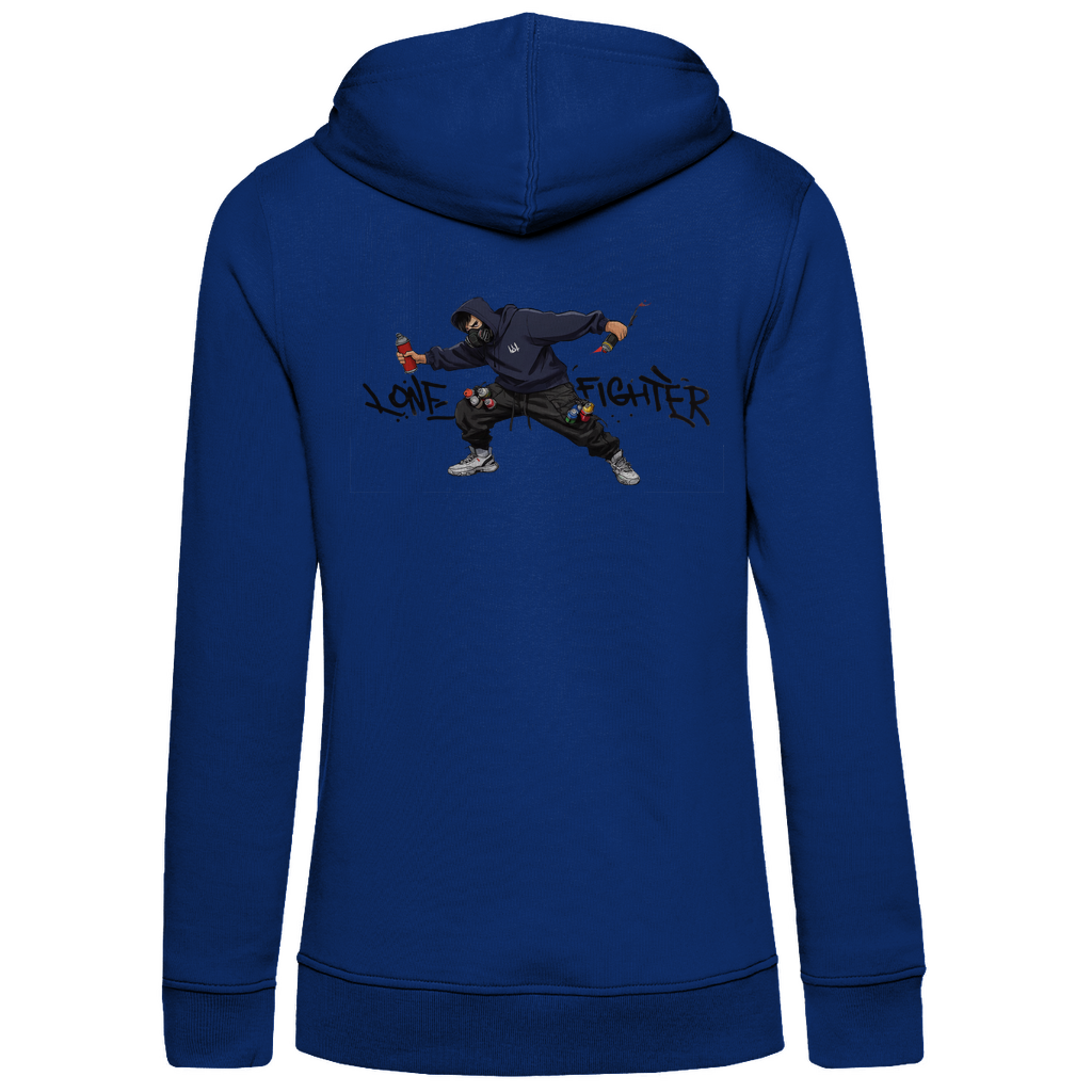 Damen Premium Bio Hoodie Spray Alone, Fight Alone