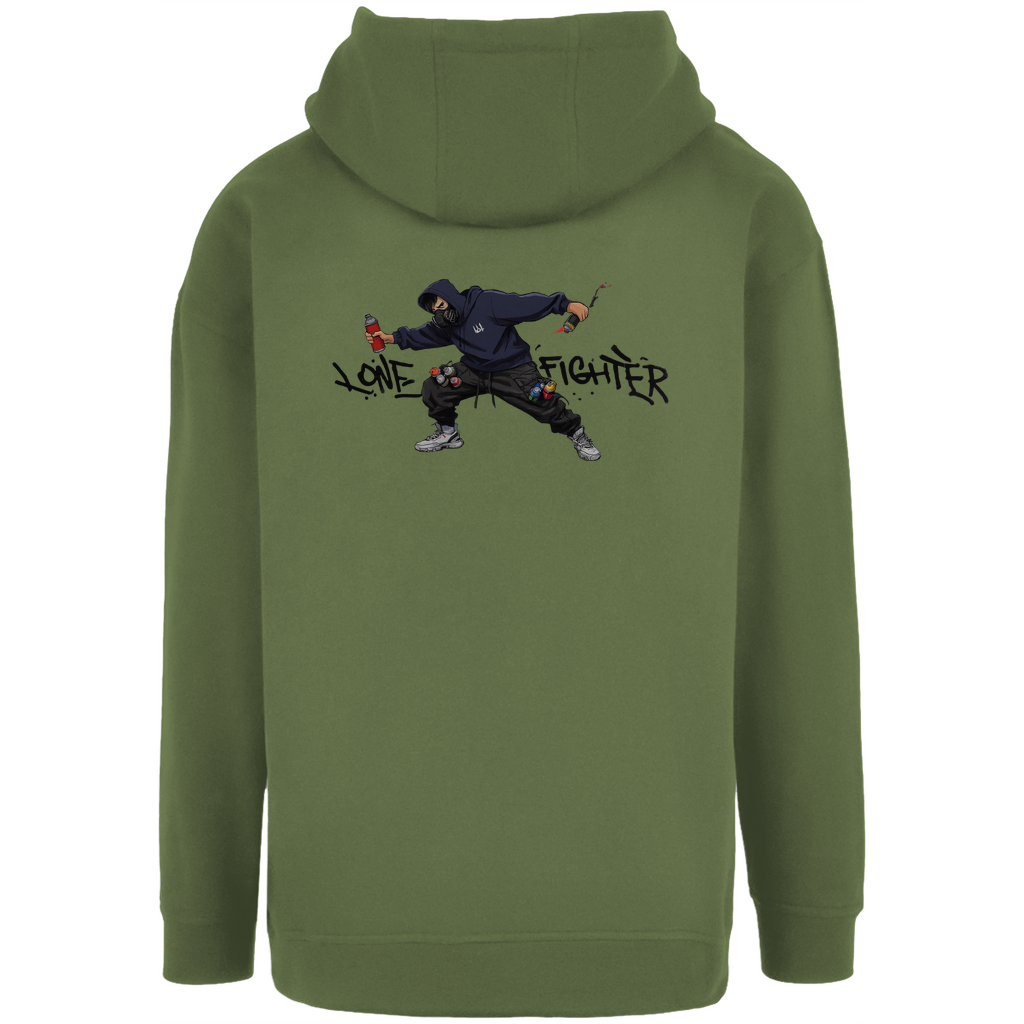 Unisex Oversize Hoodie Spray Alone, Fight Alone