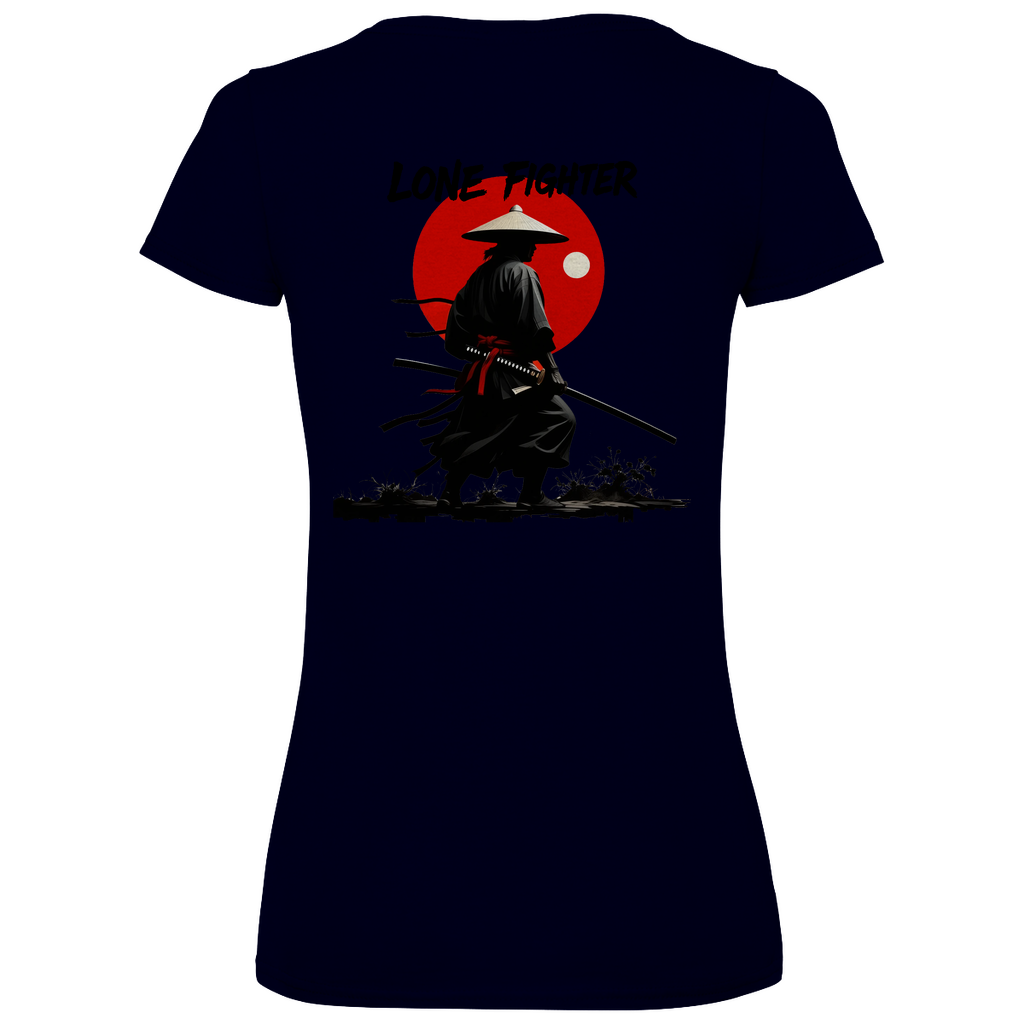 Damen Basic V-Neck T-Shirt Shadow of Bushido