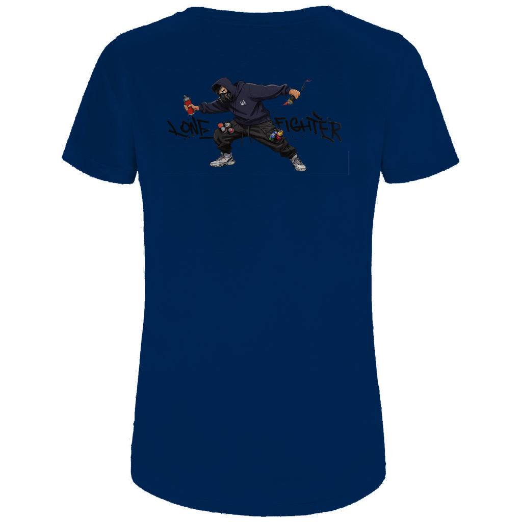 Damen Premium Bio T-Shirt Spray Alone, Fight Alone